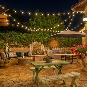 Lightdot 200FT Outdoor String Lights, LED Bistro String Lights with Shatterproof G40 Vintage Bulbs, 2200K Dimmable, Waterproof Hanging Lights for Porch, Deck, Garden, Backyard, Balcony - ETL Listed