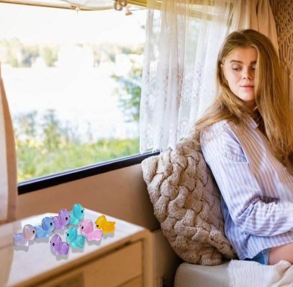 Luminous Mini Resin Dogs 40pcs Tiny Dogs Glow in The Dark for Garden Miniatures Fairy Garden Office Pranks and Dog Cake Toppers