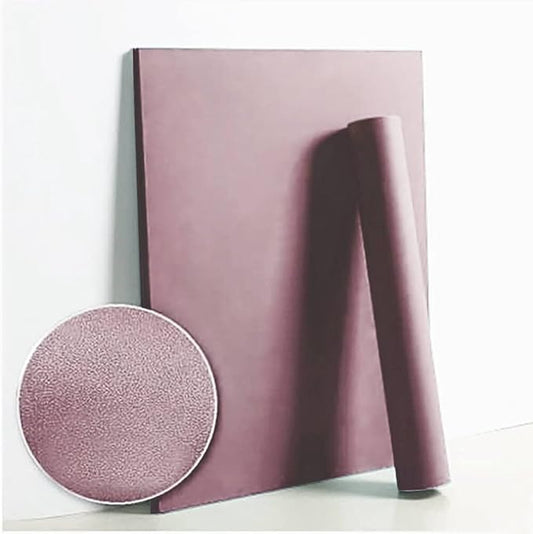 Dimoon 110''x17.7'' Pink Peel and Stick Wallpaper Contact Paper Modern Self Adhesive Wall Paper Removable Renter Friendly Textured Solid Color Shelf Cabinet Vinyl Roll (110''x17.7'',Grey Pink)
