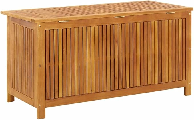 vidaXL Outdoor Storage Box - Wooden Deck Cabinet for Patio/Garden with Water-Resistant Lining, Farmhouse Style