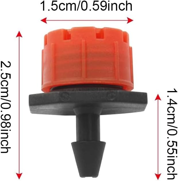 Penta Angel 50/100/200 Pcs Adjustable Irrigation Sprinklers Watering Drippers Sprinklers Emitter Drip System On 1/4" Barb (100)