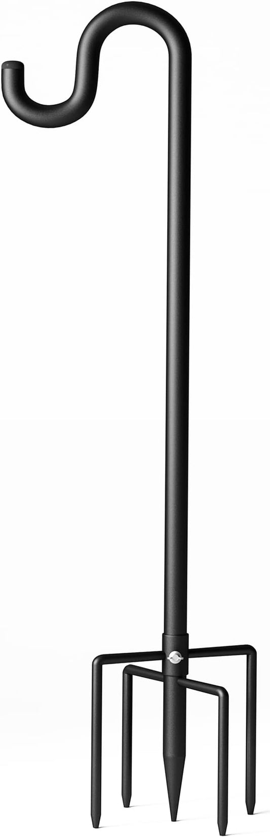 92" Shepherds Hooks for Outdoor, Extra Thick Bird Feeder Pole with 5 Prong Base, Adjustable Shepards Hook for Garden, Weddings, Hanging Plant