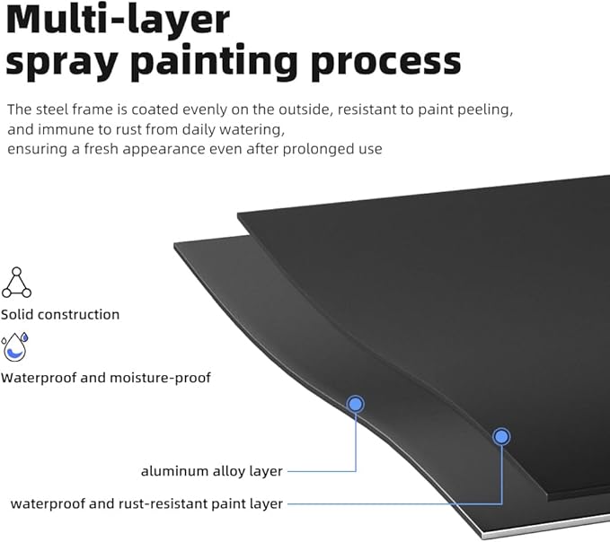Versatile Indoor/Outdoor Plant Stand – High-Strength Aluminum with 300 LBS Load Capacity - Ideal Decor for Patios, Gardens, Living Rooms | L25.5 x W11.8 x H22 inches