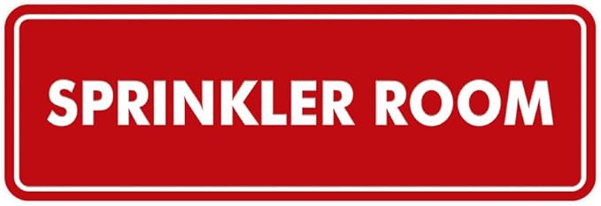 Signs ByLITA Standard Sprinkler Room Sign (Red) - Medium