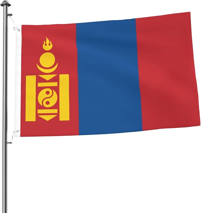 Mongolia Mongolian Flag Garden Yard House 2x3 ft Flags Double Sided Print Banner Indoor Outdoor Party Home Decorations for Boat Dorm House Balcony