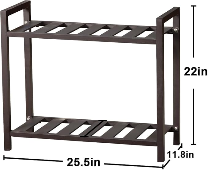 Versatile Indoor/Outdoor Plant Stand – High-Strength Aluminum with 300 LBS Load Capacity - Ideal Decor for Patios, Gardens, Living Rooms | L25.5 x W11.8 x H22 inches