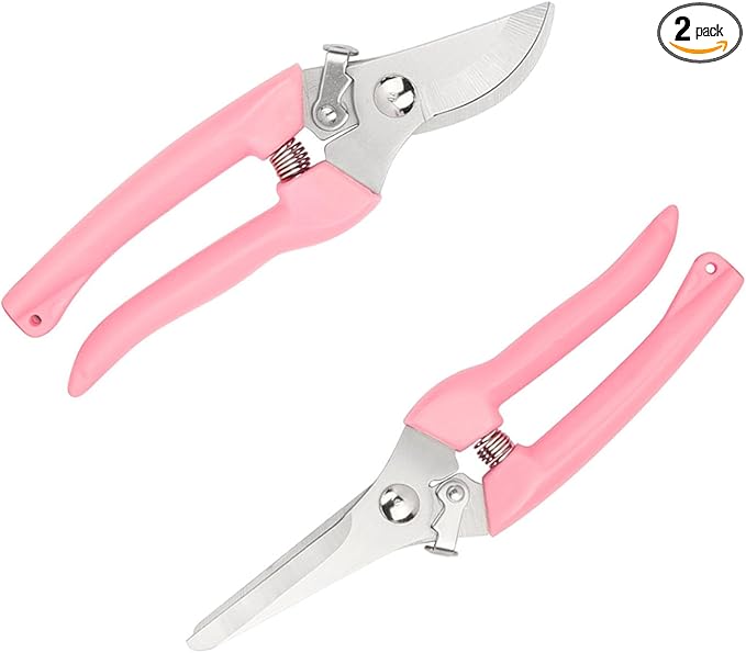 2pcs Garden Flower Shears Pruning Shears 6.9 inches Scissors Lightweight Plant Scissors for Cutting Flowers, Trimming Plants, Bonsai, Fruits Picking