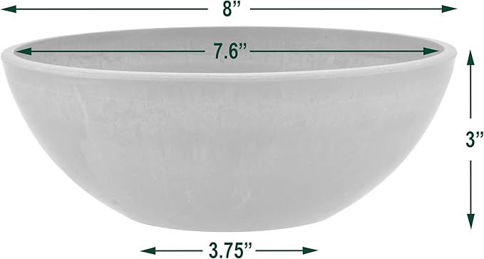 PSW M20TC Pot Collection Shallow Garden Bowl Planter for Succulents, Bonsai, Fairy Gardens, Herbs, 8-inch, Terra Cotta Color