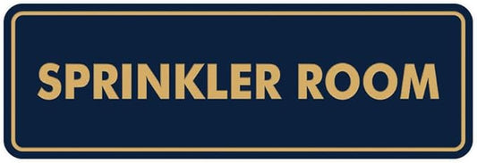 Signs ByLITA Standard Sprinkler Room Sign (Navy Blue/Gold) - Large