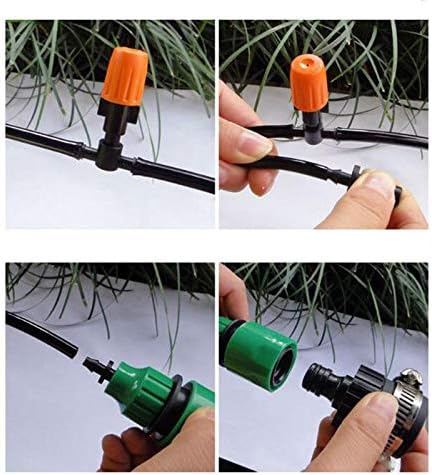 Drip Irrigation kit Plant Watering System Gravity Fed Irrigation Water Drip Setfor Garden Greenhouse Yard Lawn Home or Vacation Use 10M 4/7" Tube 20 Nozzles