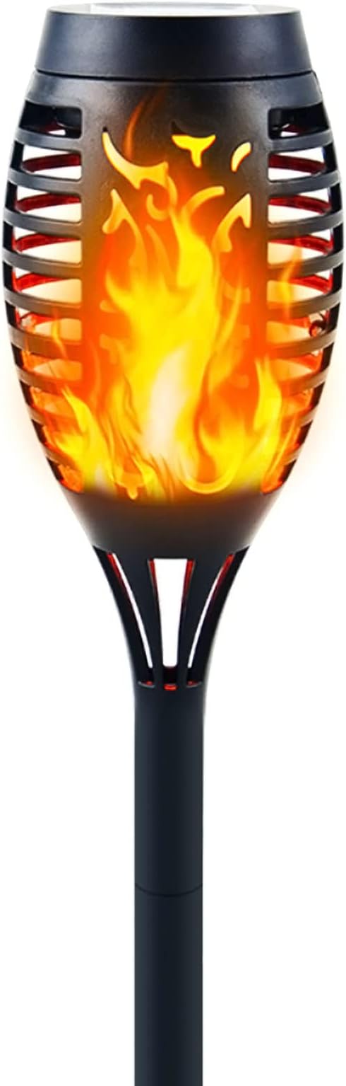 Solar Torch Light with Flickering Flame, Waterproof Solar Lights Outdoor Decorative, Solar Powered Christmas Decoration (1 Pack)