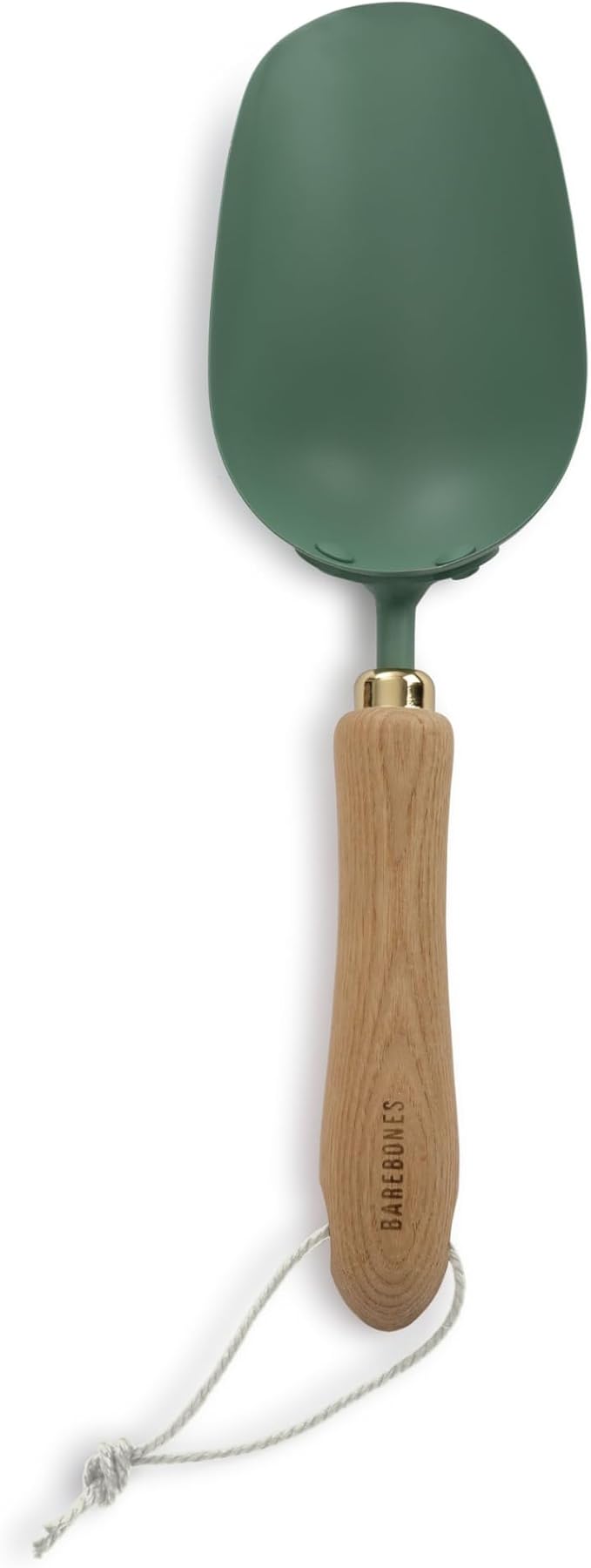 Barebones Garden Scoop - Garden Spoon - Stainless Steel Small Hand Shovel for Transplanting, Digging, and Planting - Great Home Gardening Hand Tools (Ash/Mint)