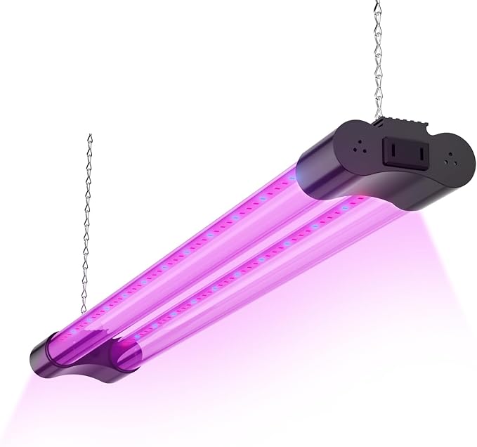 BBOUNDER 2ft 1 Pack Grow Lights for Indoor Plants, 80W (4x20W, 440W Equivalent), Red Blue Full Spectrum, Linkable LED Grow Light for Hydroponic Indoor Plant Seedling Veg, Plug in with On/Off Switch