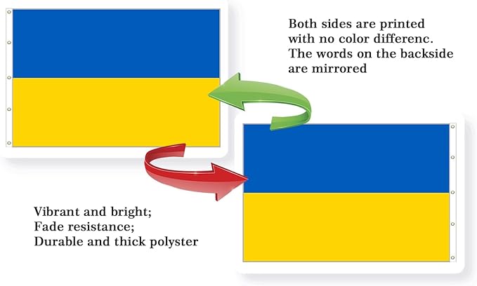 Ukraine Extra Large Flag 12x18FT Giant Ukrainian National Polyester Flag With 5 Grommets For Patriotic Ukrainian Themed Festival Events Party Decoration(Ukraine, 12x18FT)