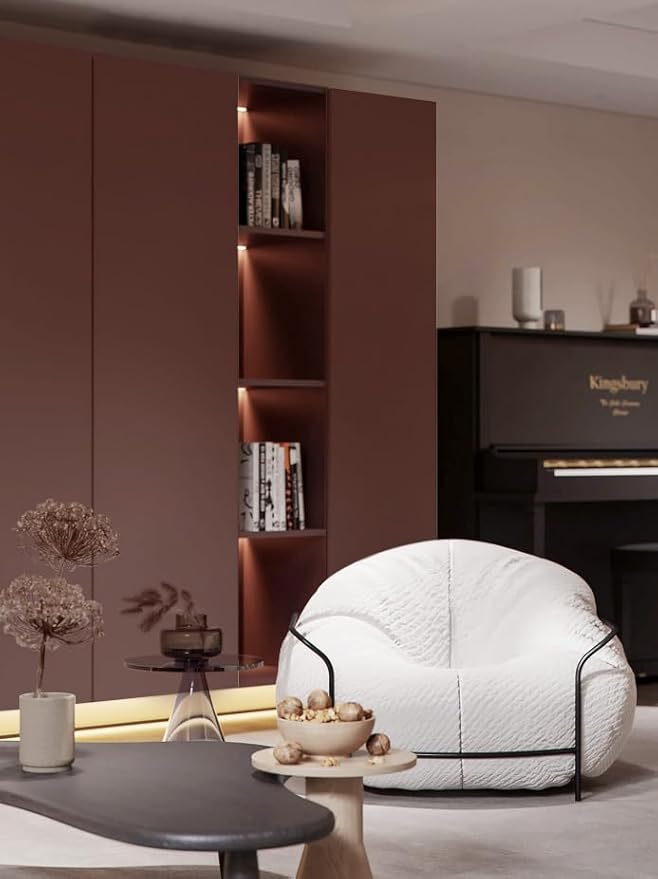 Dimoon 78.7''x17.7'' Red Peel and Stick Wallpaper Contact Paper Modern Self Adhesive Wall Paper Removable Renter Friendly Textured Solid Color Shelf Cabinet Vinyl Roll (78.7''x17.7'',Bordeaux Red)