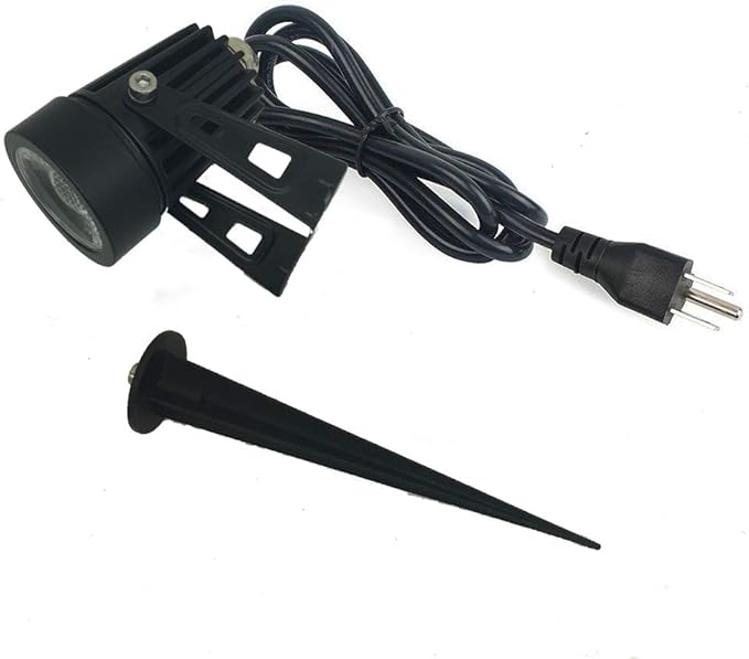 Pack of 2, Outdoor LED Landscape Lights Waterproof Spotlight with Spike Stand and Plug for Driveway, Outdoor Lawn Lighting, Flood Garden, Yard (5W Mini Warm White)