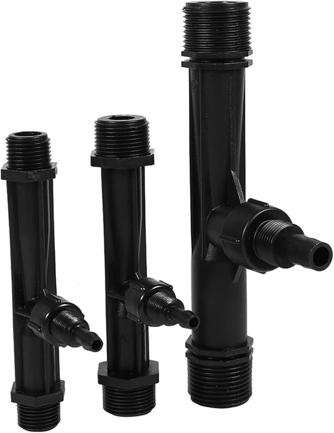 Fertilizer Injector Tube, Irrigation Venturi Fertilizer Injector, 1/2" 3/4” 1” Inch Agriculture Garden Fertilizer Mixer Injector Agriculture Tool Plastic Black(1 inch)