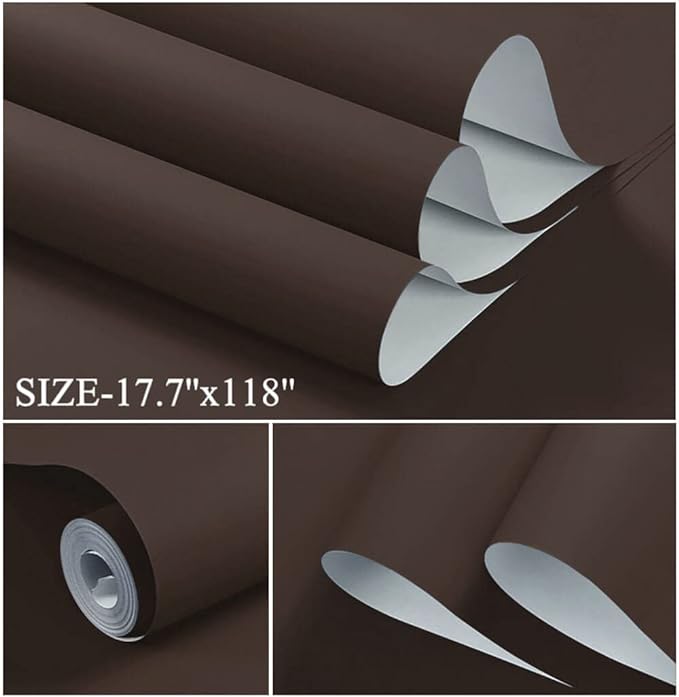 Dimoon 78.7''x17.7'' Grey Peel and Stick Wallpaper Contact Paper Modern Self Adhesive Wall Paper Removable Renter Friendly Textured Solid Color Shelf Cabinet Vinyl Roll (78.7''x17.7'',Dark Grey)