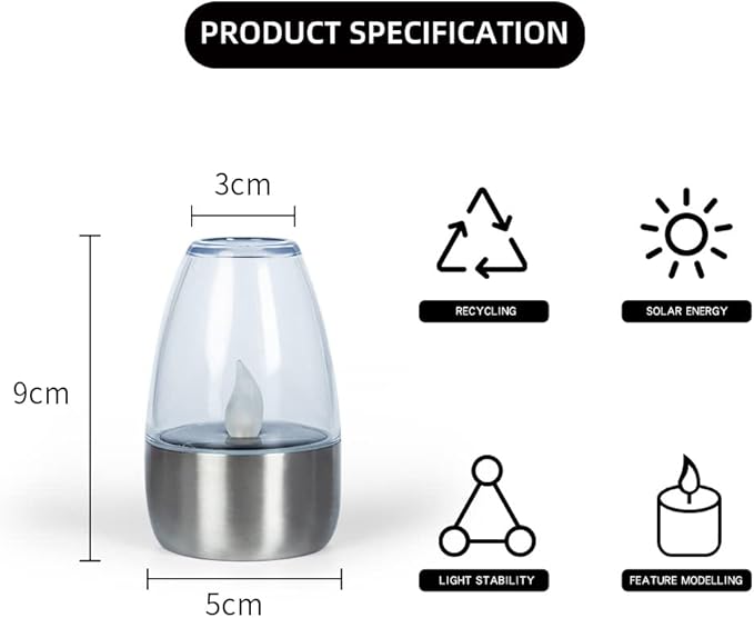 Solar Candle Lights,Flameless Candle Lights,Solar Rechargeable Tea Wax lamp,6 flameless Candle Light, Suitable for Wedding, Valentine's Day, Halloween, Christmas (Tea Light)