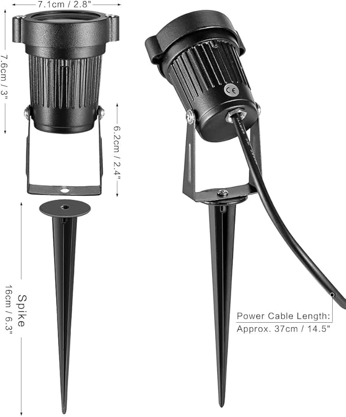 OurLeeme Lawn Flood Light Stake, 2-in-1 Waterproof Outdoor Remote controlle Landscape Lighting Spotlight Wall Light for Yard Garden Driveway Pathway Pool(2 Pack)