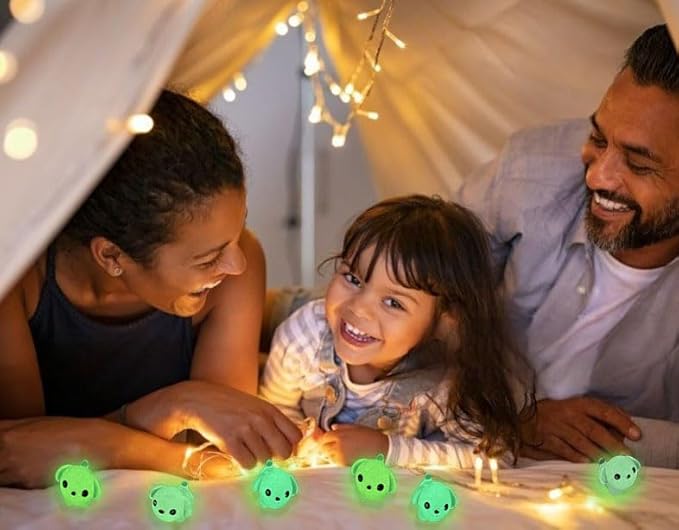 Luminous Mini Resin Dogs 40pcs Tiny Dogs Glow in The Dark for Garden Miniatures Fairy Garden Office Pranks and Dog Cake Toppers