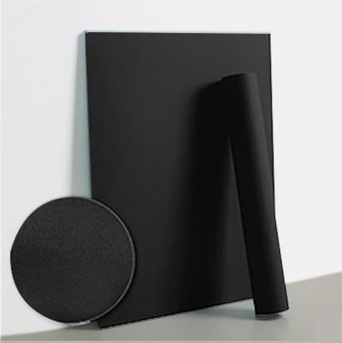 Dimoon 78.7''x15.7'' Black Skin Peel and Stick Wallpaper Contact Paper Modern Self Adhesive Wall Paper Removable Renter Friendly Textured Solid Color Cabinet Vinyl Roll (78.7''x15.7'',Black Skin)
