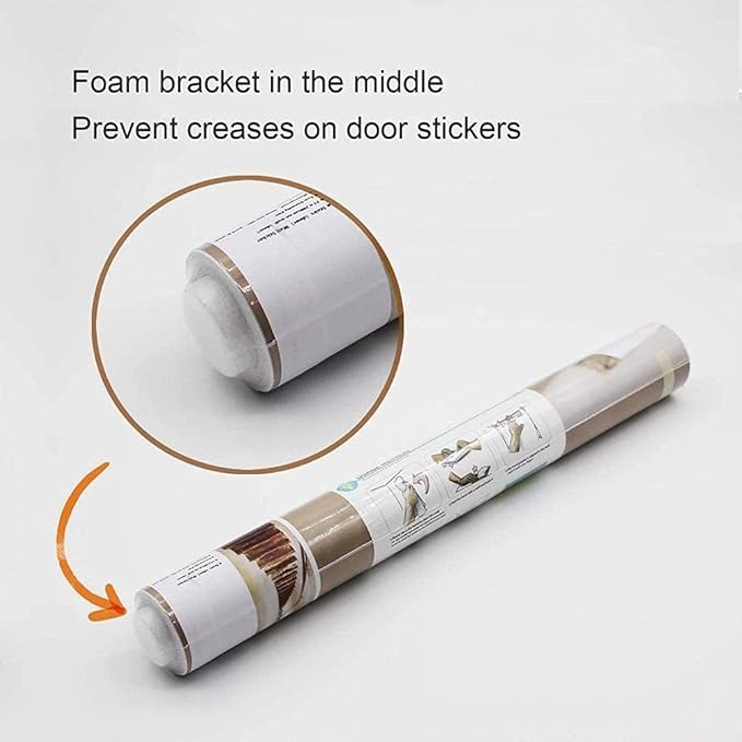 3D Door Stickers Murals - Stairs - Peel & Stick - Waterproof & Washable - Matt Finish - Modern Style - White - 37.4" x 82.7"