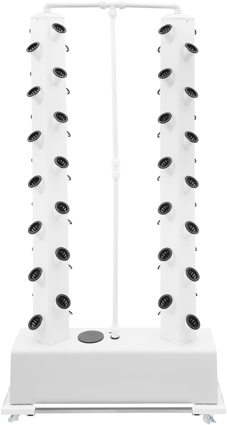 Hydroponic Growing Tower System Kit, 56-Plant Vertical Hydroponics Garden Tower with LED Grow Light, for Outdoor Indoor Herbs Fruits Vegetables Smart Garden Planter Kit