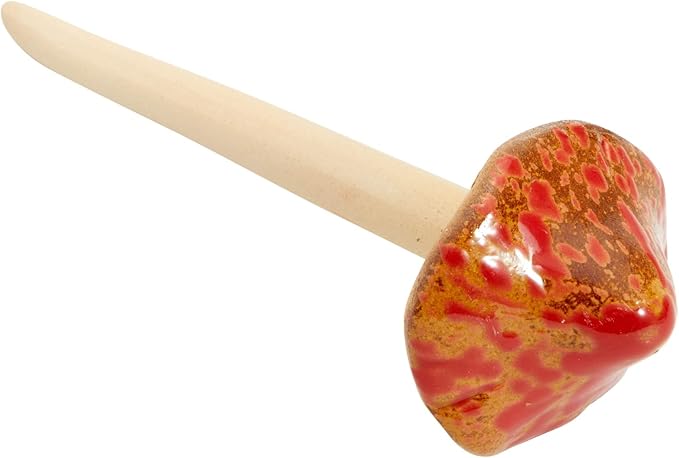 Juvale 4 Pack 5-inch Ceramic Mushroom Plant Garden Ornament and Decor - Outdoor Decoration Stakes for Planter Pots