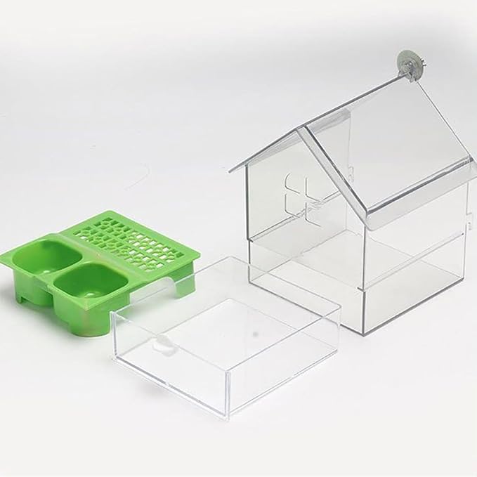 2026 New Pull-Out External Parrot Feeder, Bird Bath for Cage, 7*6*5.5in Bird Feeder House, Transparent Parakeet Cage Accessories, Easy To Fill, Clean, Long-Lasting, for Finch and Hummingbird (MIX)