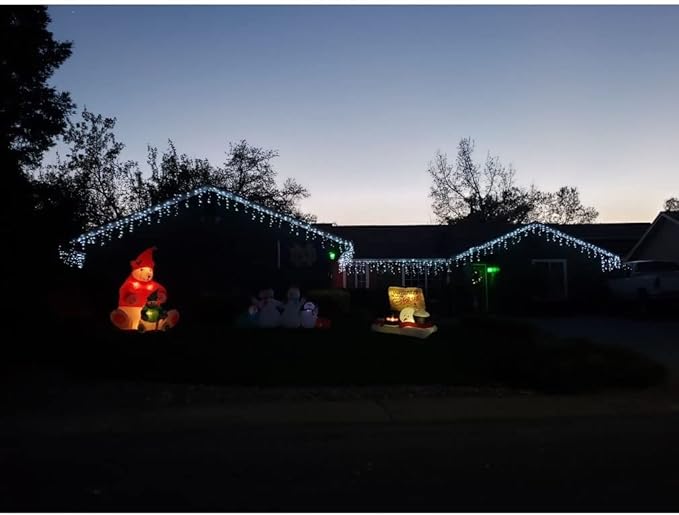 YASENN 300Led Icicle Style String Lights 29.5FT,Update Connectable 8 Lighting Modes with Timer Icicle Lights for Home Garden Outdoor Indoor Eave Decor (Cool White LED White Cable)