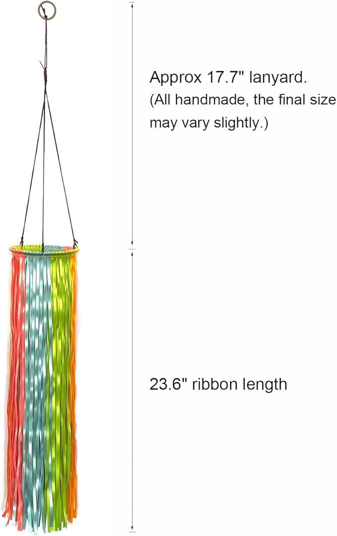 Satin Ribbon Windsock Streamer, Outdoor Decorations for Your Patio, Garden, Yard, Dock and Camper, 41-Inch, WS41-D-HHLL