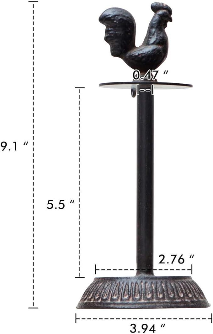 SOFFEE DESIGN Vintage Jute Twine Spool and Scissors Holder for Garden Farmhouse Kitchen Antique Twine and Scissors Set Black Rooster