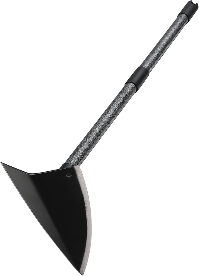 Hoe Garden Tool,Triangle Gardening Hoe with Sharp Blade for Digging,Weeding,Cutting and Loosing Soil,60 Inch Adjustable Length Metal Handle…
