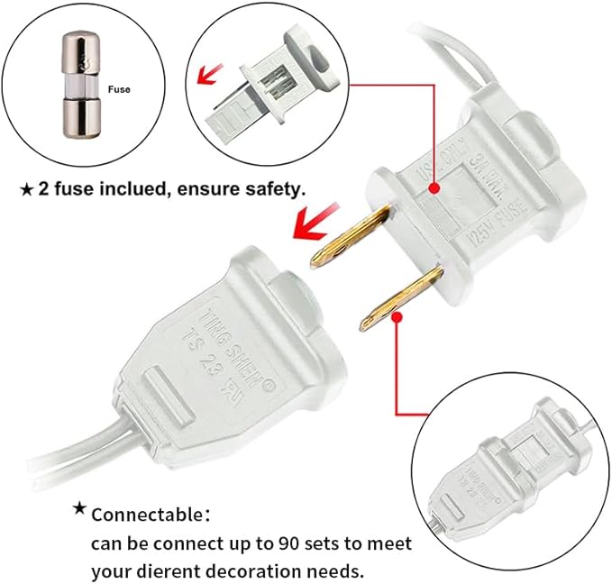 Red LED Christmas Lights - 35 Count Red Christmas String Lights for Small Tree, Crafts, Bedroom, Wedding, Indoor and Outdoor Valentines Day Decorations, 11 Feet White Wire, UL Certified, Connectable