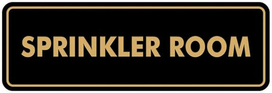 Signs ByLITA Standard Sprinkler Room Sign (Black/Gold) - Small