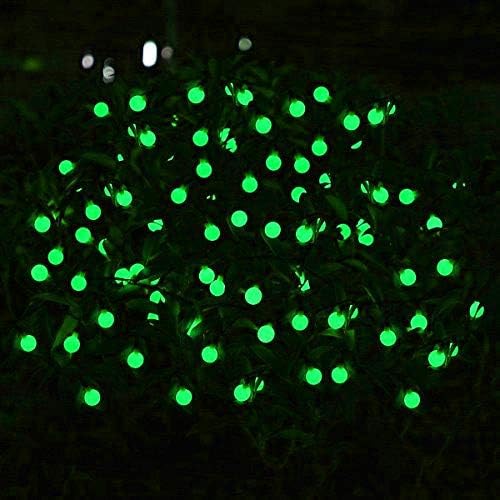 Globe Ball Fairy Lights, 50 LEDs 23ft/7M Solar Led Globe String Lights Waterproof with Two Lighting Modes for Garden Outdoor Party Christmas Decoration (Green)