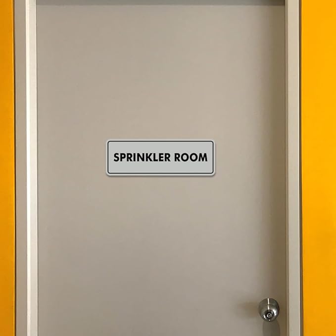 Signs ByLITA Standard Sprinkler Room Sign (White/Red) - Medium 2 Pack