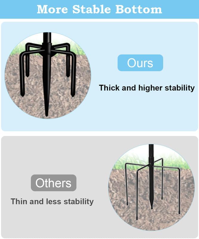 String Light Pole Stand for Outdoor String Lights Hanging, Use for Backyard, Garden, Patio, Party, Festival, Wedding, Picnic, 10FT, Matte, 2 Poles