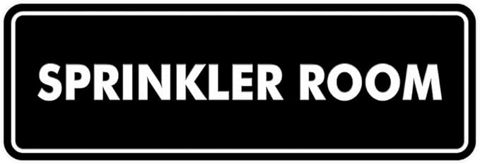 Signs ByLITA Standard Sprinkler Room Sign (Black) - Medium