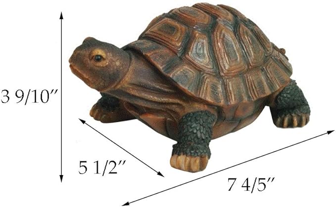 Danmu 1Pc of Polyresin Tortoise Statue Garden Statues, Outdoor Statues, Garden Ornaments, Yard Statue for Home and Fairy Garden Decor (M 7 4/5" x 5 1/2" x 3 9/10")