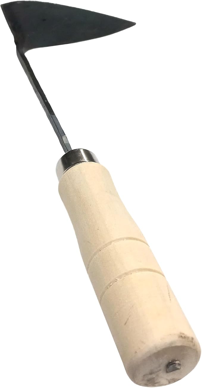 Korean Gardening Tool ho-mi Hand Plow Hoe Spade, Trowel, Weeder, and More! an Excellent Tool for use in Any Vegetable or Flower Garden 12.40 Inches (Round Triangle)