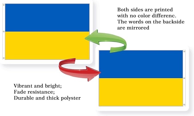 Ukraine Extra Large Flag 8x12FT Giant Ukrainian National Polyester Flag With 3 Grommets For Patriotic Ukrainian Themed Festival Events Party Decoration (Ukraine, 8x12FT)
