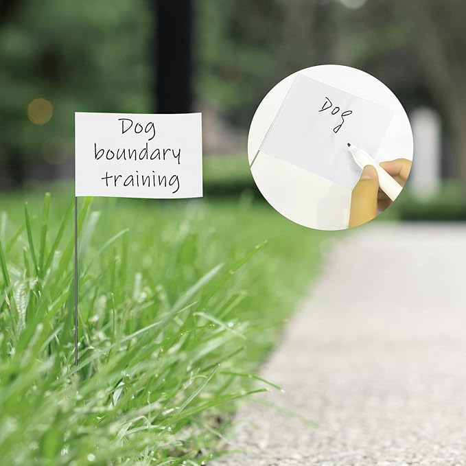 Zozen Marking Flags, White Color | 1000 Pcs/15x4x5 Inch, Yard Flags for Lawn & Irrigation & Landscape & Sprinkler & Survey & Dog Training.