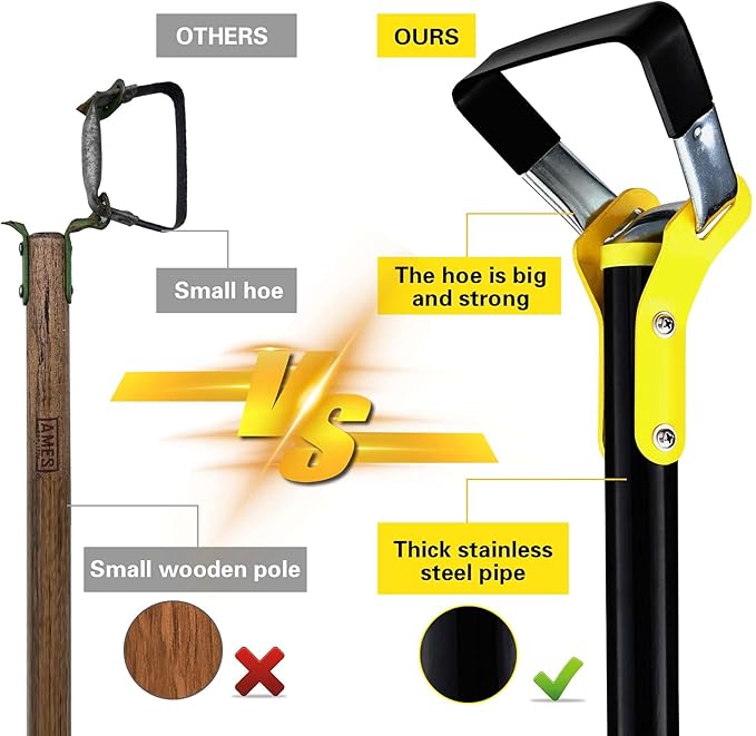 Garden Hoe，7.5FT Weeding Tools for Garden,Handheld Weeding Rake Planting Vegetables Farm,Sharp Durable Gardening Gifts for Hoe Garden Tool Traditional Steel Quenching Forging Process