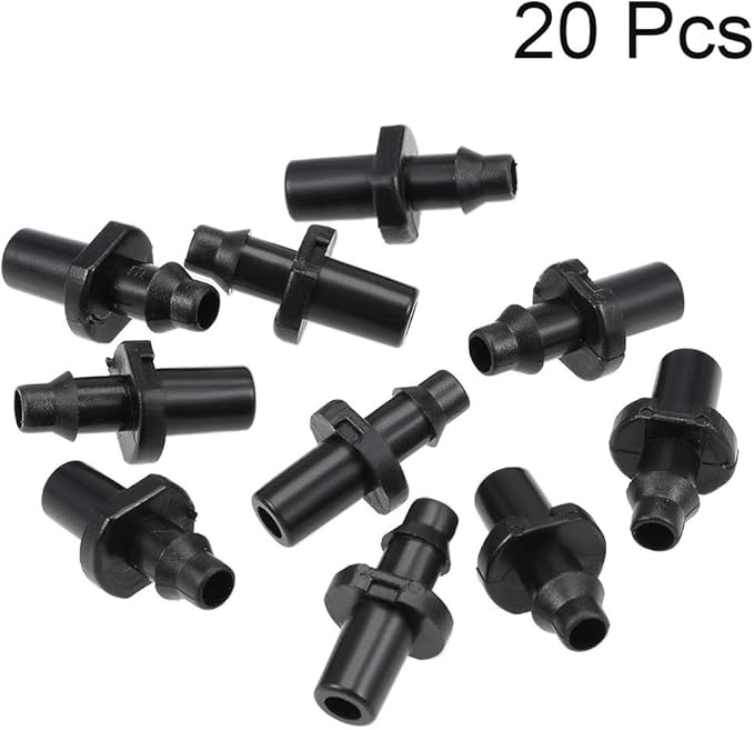 uxcell Single Barb Drip Pipe Connector 4/7mm Hose Fitting for Garden Agricultural Irrigation System, Plastic 20pcs