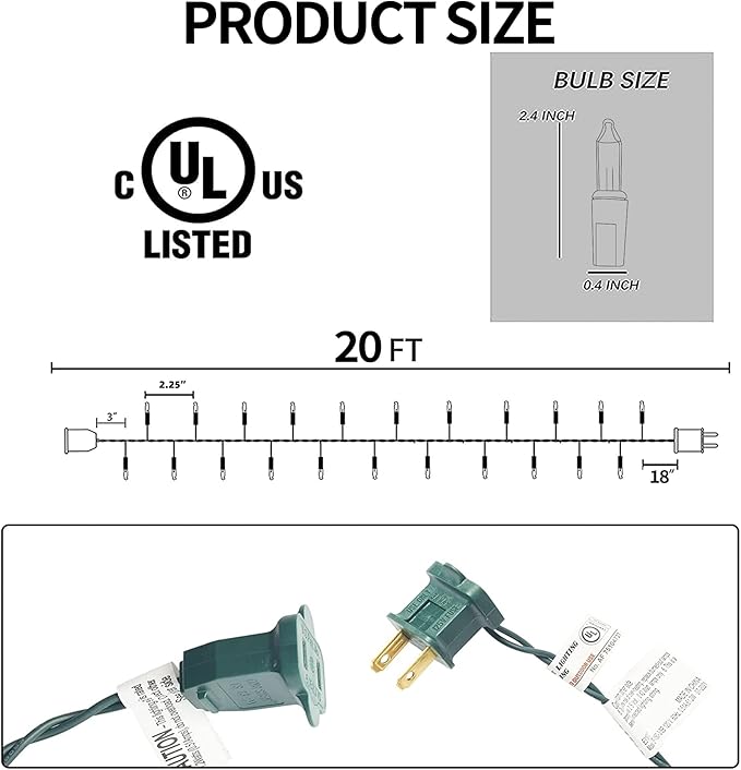 TW SHINE Red Christmas Lights, 2 Pack Total 40 FT 200 Count Incandescent Christmas Mini Tree String Lights, Waterproof Christmas Decorations for Outdoor Indoor Xmas Patio Home Party Garden Yard Decor