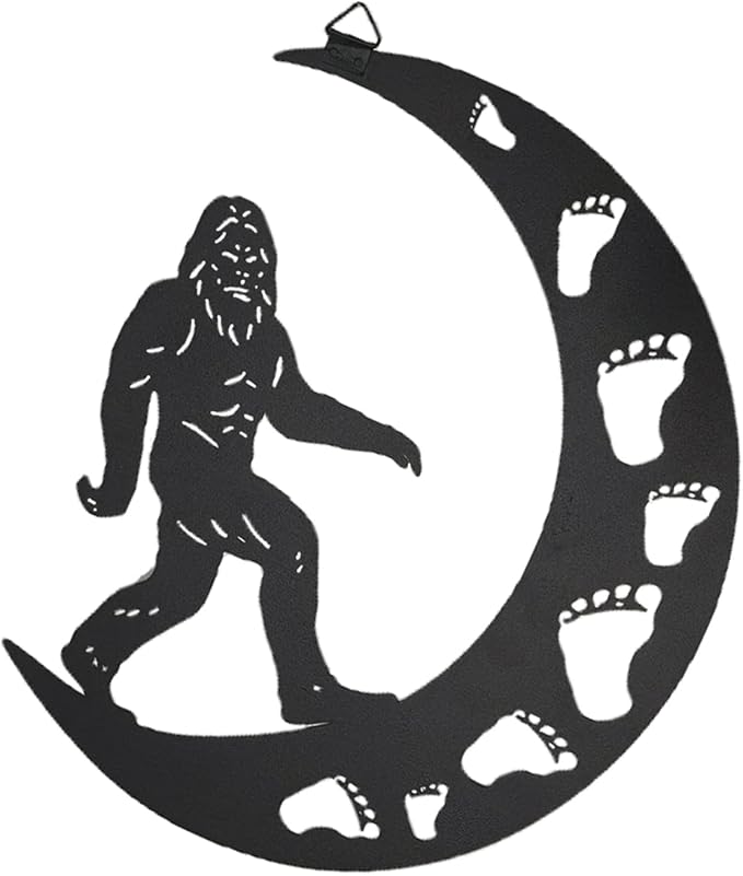 VZVXCC Bigfoot Metal Wall Art Outdoor Decor-12 Big Foot Statues Sasquatch Silhouette Wall Art Hanging Decorations,Bigfoot Sasquatch Gifts for for Indoor Outdoor Yard Art, Patio, Lawn