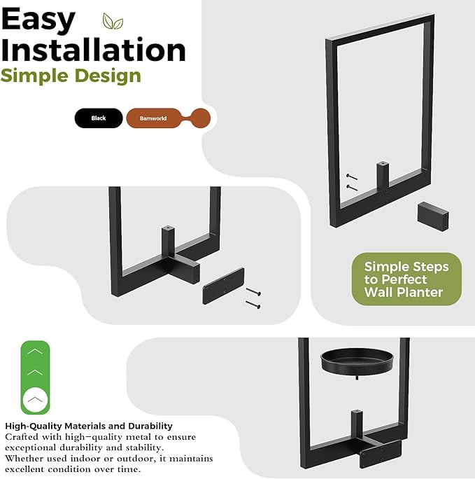 Bamworld Plant Stand Indoor Window Plant Shelves 3 Pack Metal Hanging Plant Stand Picture Frame Wall Planters Window Sill Plant Shelf for Multiple Plants Home Decor Wall Decor (Patent Design)