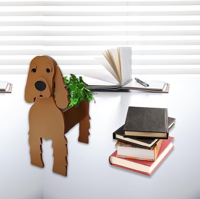 Brown Cocker Spaniel Dog Planter Plant Pots,Cute Garden Dog Flower Planter,Dog Planters Birthday Gifts for Women,Office,Indoor/Outdoor Decor（9.45 * 9.17 * 13.39in）